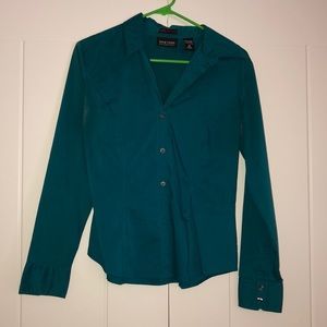New York & company teal button down